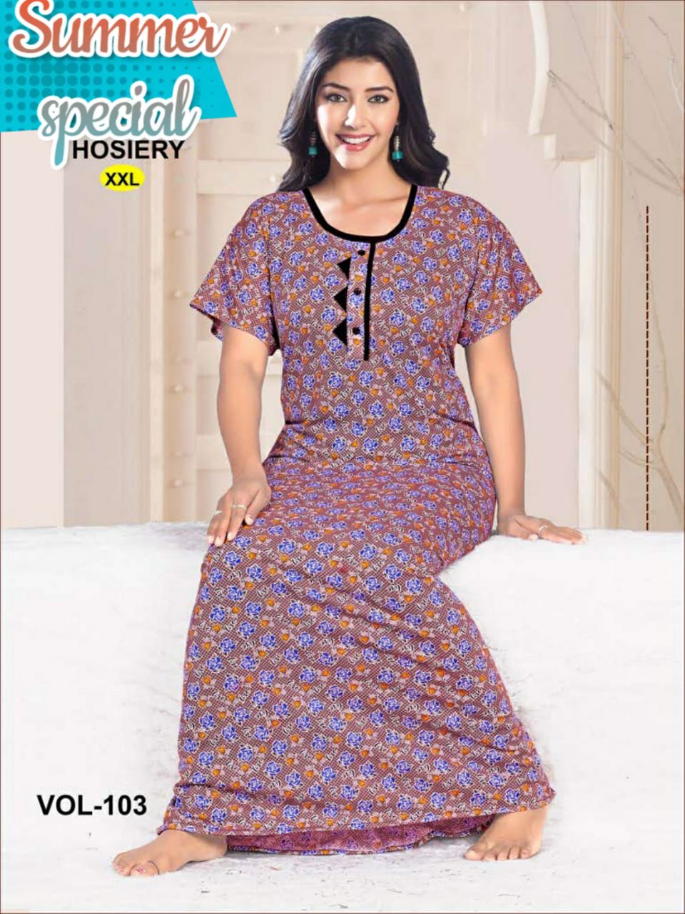 Summer Special 103 Casual Daily Wear Hosiery Cotton Wholesale Night Collection